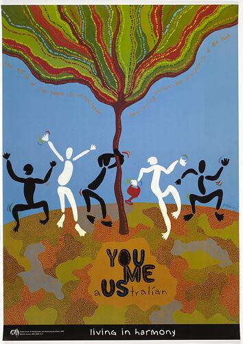 Poster - Living in Harmony, Harmony Day, Department of Immigration & Multicultural Affairs, circa 1999