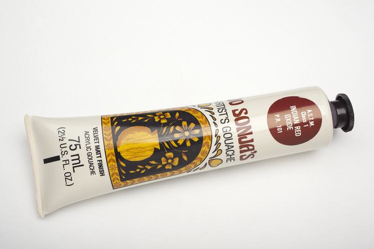 Tube of Paint - Jo Sonja's Artist Gouache, Indian Red Oxide, circa 1993