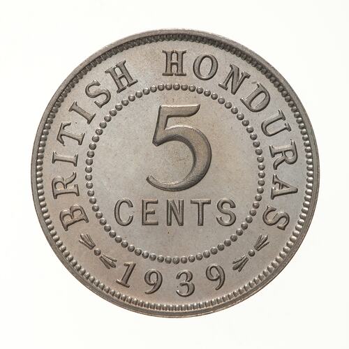 Proof Coin - 5 Cent, British Honduras (Belize), 1939