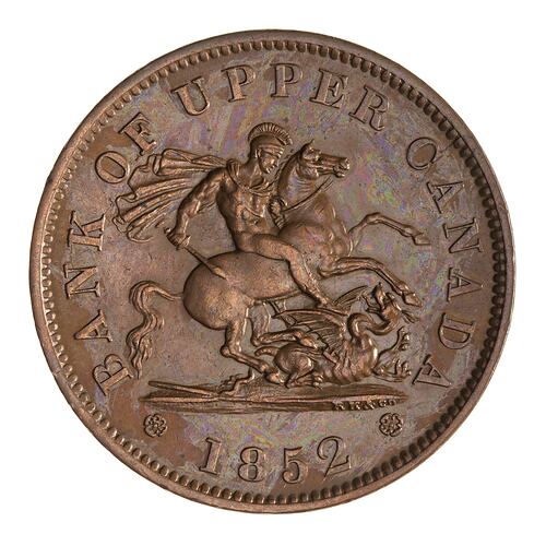 Token - 1 Penny, Bank of Upper Canada, Canada, 1852
