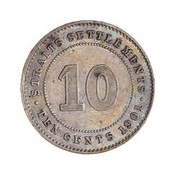 Coin - 10 Cents, Straits Settlements, 1901