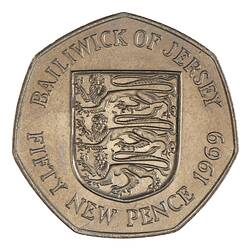 Coin - 50 Pence, Jersey, Channel Islands, 1969