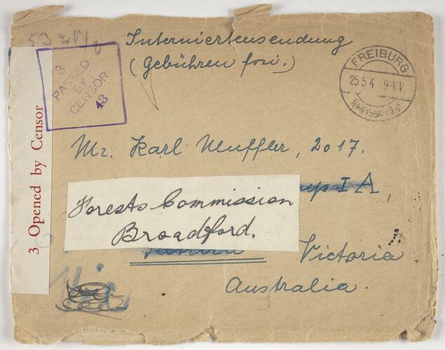 Envelope - Addressed to Karl Muffler, 1944