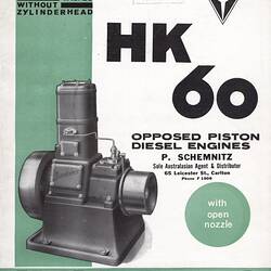 Publicity Brochure - Junkers, HK 60 Diesel Engine, circa 1938