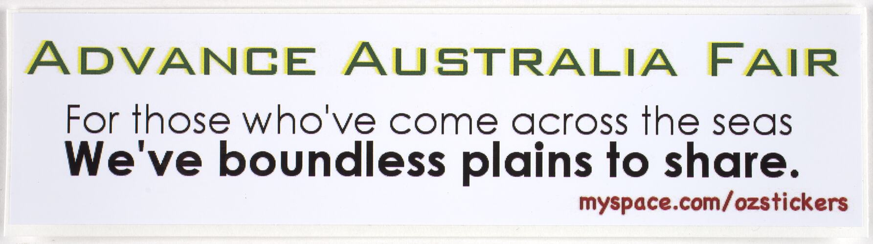 Sticker - 'Advance Australia Fair', Australians Against Racism & Discrimination