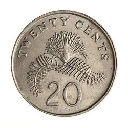 Coin - 20 Cents, Singapore, 1988