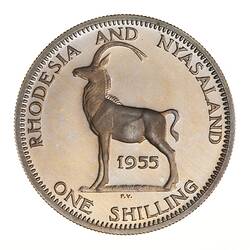 Proof Coin - 1 Shilling, Rhodesia & Nyasaland, 1955