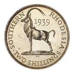 Proof Coin - 2 Shillings, Southern Rhodesia, 1939