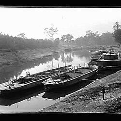 Glass Negative - Barges, by A.J. Campbell, Echuca, Victoria, circa 1900