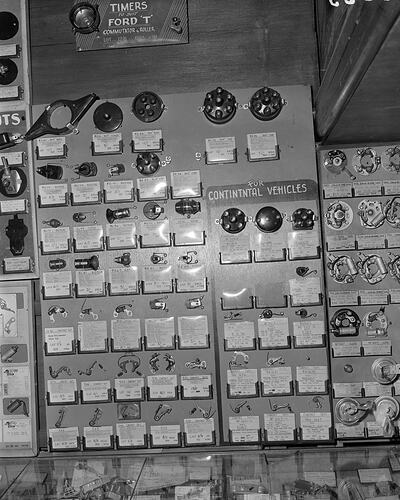 Components on Display for Motor Vehicles, Melbourne, Victoria, 1953