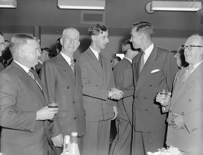 Chesebrough Manufacturing Company, Group Portrait at Cocktail Party, Clayton, Victoria, Oct 1953