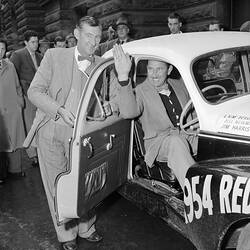 Negative - Redex, Contestant in Car, Melbourne Town Hall, Melbourne, Victoria, May 1954