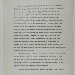 Manuscript - Marjory McKay, 'Cecil McKay, It Wasn't All Sunshine', circa 1974