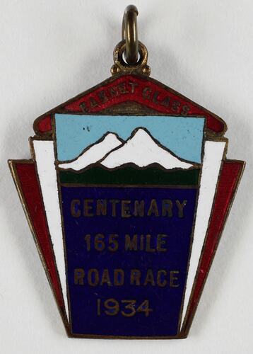 Medal, cycling. Mr Hubert Opperman. Barnett Glass Centenary Road Race, 1934.