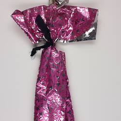 Doll - Gift Wrapping, Pink & Silver Foil, Handmade, Ikenwen Villiage, Morocco, 2007