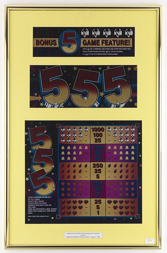 Artwork - 'Artwork From the First Tatts Pokies VLC Machine'