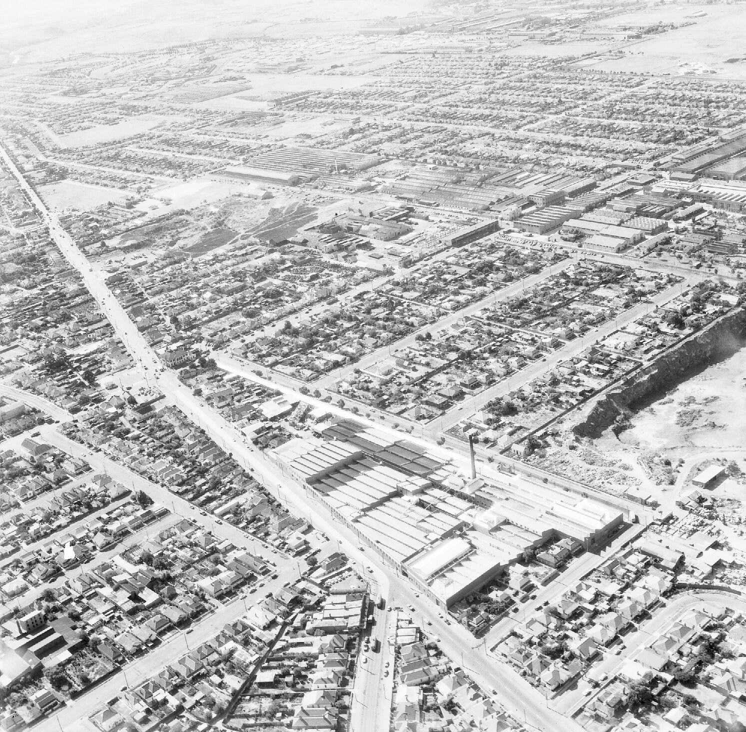 Negative - Aerial View of Footscray, Victoria, 20 Jan 1959