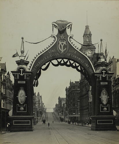 Photograph - Federation Celebrations, 'The Duke's Arch, Bourke Street', Melbourne, May1901