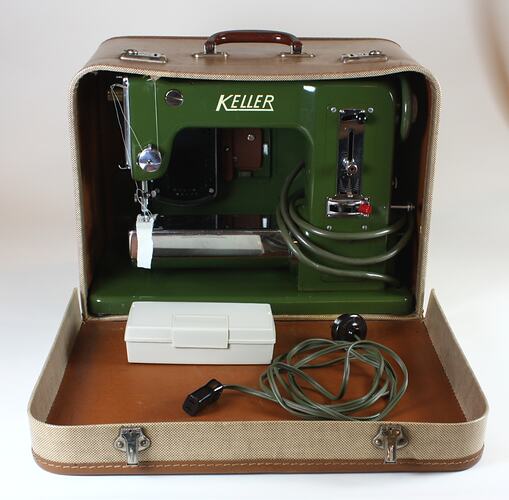 Sewing Machine & Case - 'Keller' Brand, Dorothea Dunzinger, Austria, 1950s