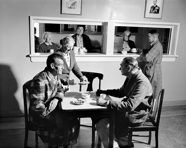 Australian Red Cross, Patients in Cafeteria, Heidelberg, Victoria, 20 May 1959