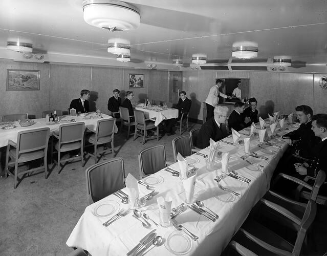 Shell Co, Dining Area on an Oil Tanker, Geelong, Victoria, 15 Jun 1959