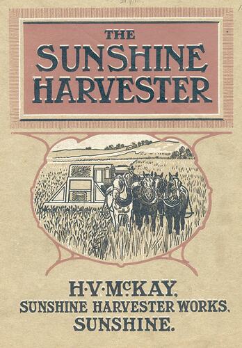 Trade catalogue of the Sunshine Harvester.