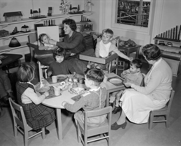 Royal Children's Hospital, Children in a Play Room, Victoria, 17 Jun 1959