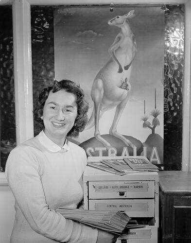 Shell Co, Woman Promoting Shell Road Maps, Victoria, 22 Jul 1959