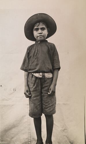 Portrait of young boy, The Bungalow mission, Alice Springs, Northern Territory, c.1923