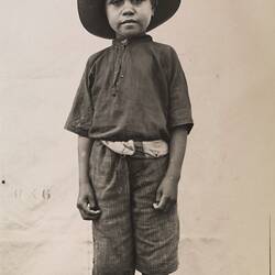 Portrait of young boy, The Bungalow mission, Alice Springs, Northern Territory, c.1923