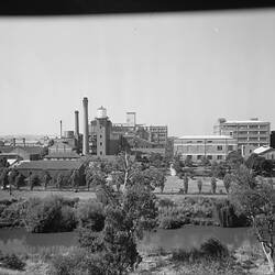 Glass Negative - Kodak Australasia Pty Ltd, Abbotsford Plant from Across Yarra River, circa 1940s