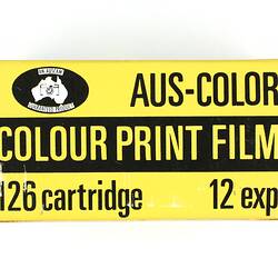 Film box printed with product details.