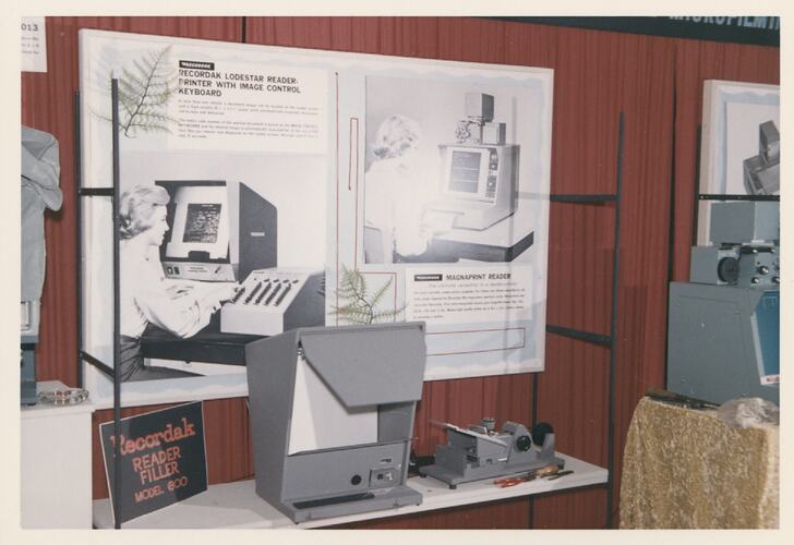 Microfilm products and accompanying photographic posters.