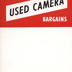 Price Ticket - 'Kodak Used Camera Bargains', 1950s - 1960s