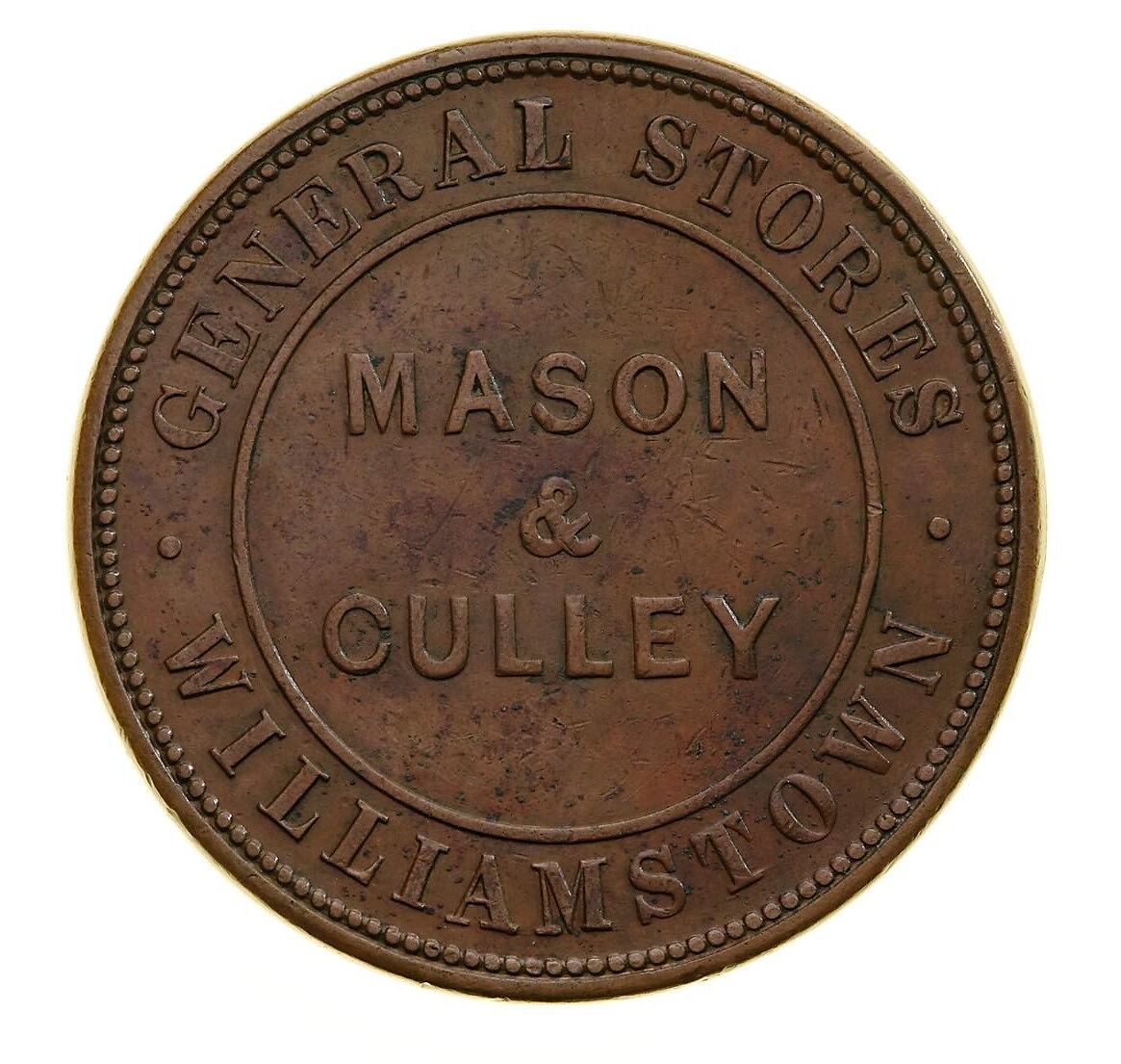 Token - 1 Penny, Mason & Culley, General Stores, Williamstown, Victoria ...