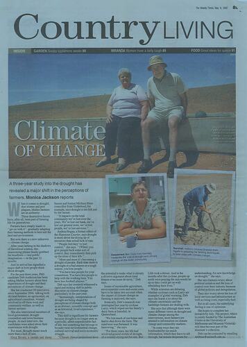 Article, Climate of Change, Weekly Times, 9 May 2007