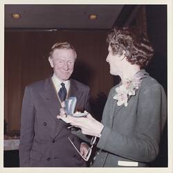 Photograph - Kodak Australasia Pty Ltd, Dr Nellie Fisher & Neil Lewis, Coburg, Oct 1962