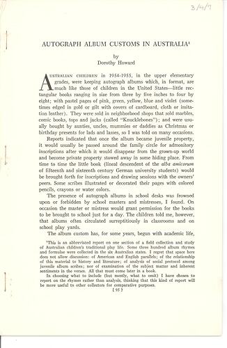 Unbound article with typed black text on paper.