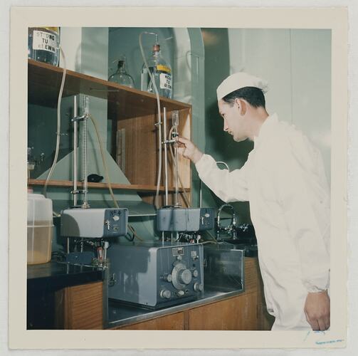 Worker Checking Solution, Kodak Factory, Coburg, circa 1960s