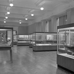 Shipping displays in Bindon Hall, Science Museum, Melbourne, 1971