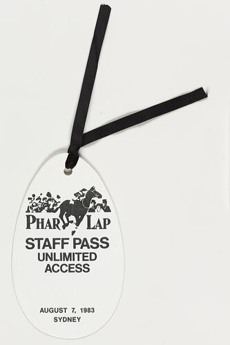 Staff Pass - Unlimited Access, Phar Lap Motion Picture Premiere, 1983