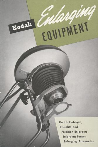 Cover page with photograph of enlarger.