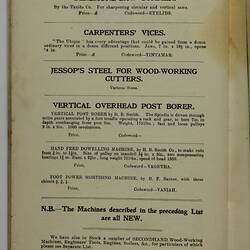 Trade Literature - Bevan & Edwards Pty Ltd, Machine Tools, 1907