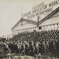 Photograph - H.V. McKay, Farmers Visit to Sunshine Harvester Works (formerly Braybrook Implement Works), Sunshine, Victoria, circa 1910
