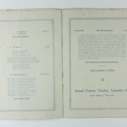 Programme - Dame Nellie Melba Homecoming Concert, Melbourne Town Hall, 31 Aug 1921