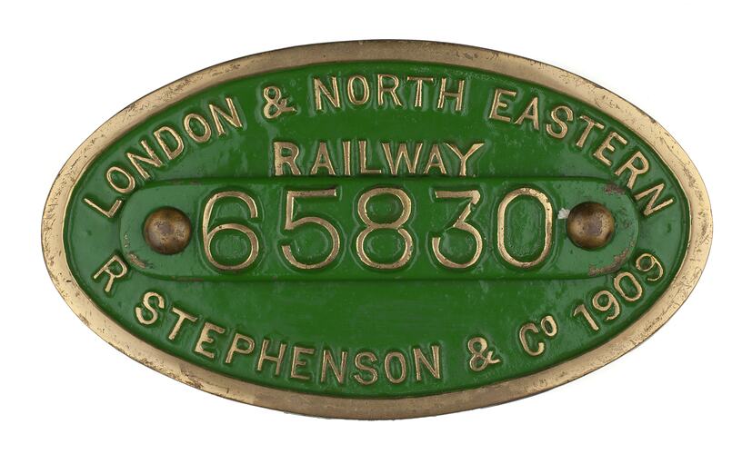 Locomotive Builders Plate - LNER, Stephenson & Co., 1909