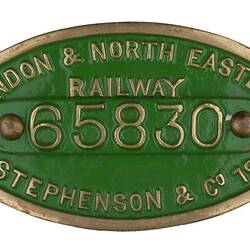 Locomotive Builders Plate - London & North Eastern Railway & Robert Stephenson & Co., 1909