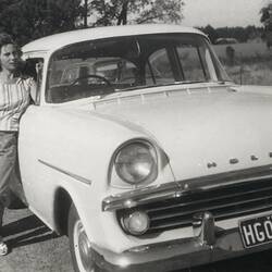 Digital Photograph - Margit & Zoltan Schmideg With Their Holden, Victoria, circa 1962