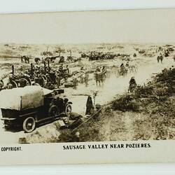 Cigarette Card - 'Sausage Valley Near Pozieres', Official World War I Photograph, Magpie Cigarettes, circa 1922