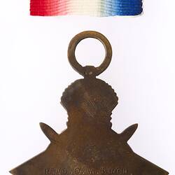 Medal - 1914-1915 Star, Great Britain, Reverend Ormonde Winstanlay Birch, 1918 - Reverse